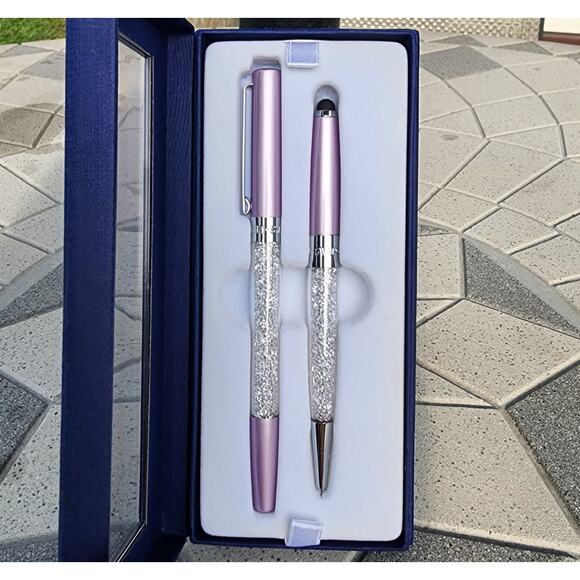 Swarovski Crystalline Stardust Lilac Ballpoint Stylus Pen Set - Picture 5 of 8